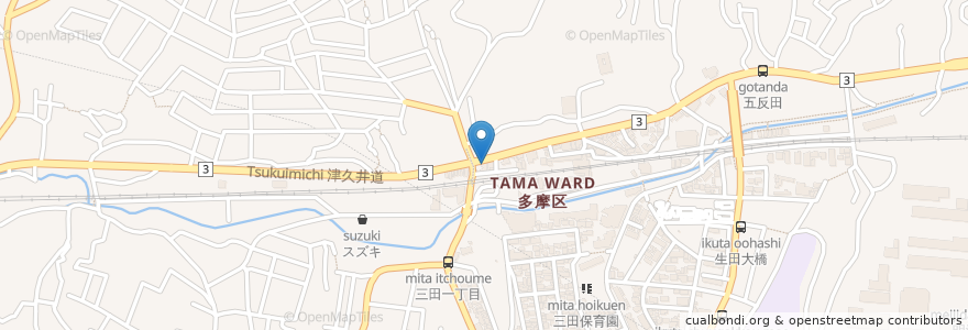 Mapa de ubicacion de 生田駅前歯科クリニック en Japan, 神奈川県, 川崎市, 多摩区.