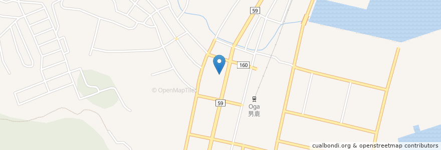 Mapa de ubicacion de 高橋歯科医院 en Japan, 秋田県, 男鹿市.