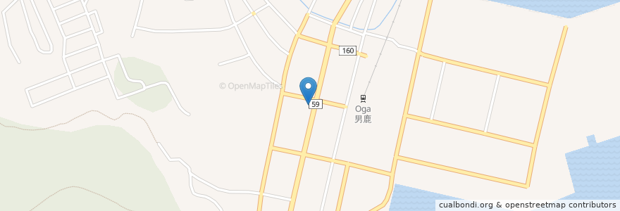 Mapa de ubicacion de 秋田銀行 男鹿支店 en Japan, Präfektur Akita, 男鹿市.