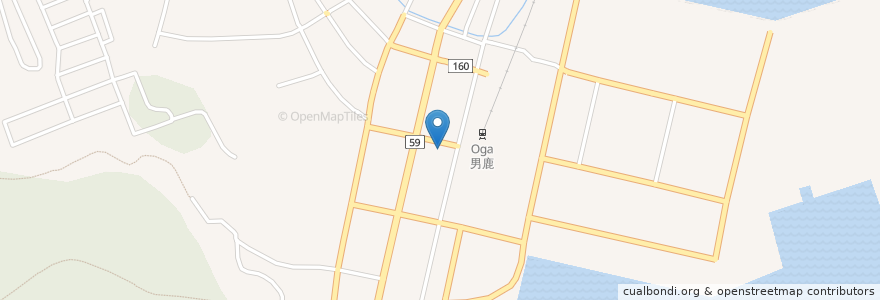 Mapa de ubicacion de 新浜調剤薬局 en Япония, Акита, 男鹿市.
