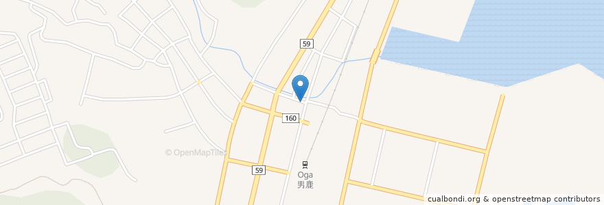 Mapa de ubicacion de らあ麺・餃子 龍馬 en 日本, 秋田県, 男鹿市.