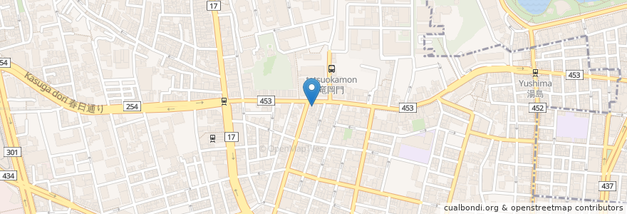 Mapa de ubicacion de 松竹堂cafe en Japan, 東京都, 文京区.
