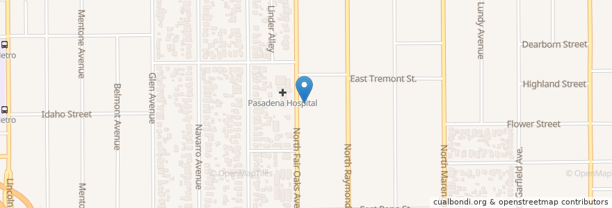 Mapa de ubicacion de Brighton Care Center en United States, California, Los Angeles County, Pasadena.
