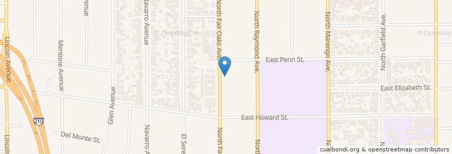 Mapa de ubicacion de Pasadena Care Center en 미국, 캘리포니아주, Los Angeles County, Pasadena.