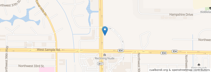 Mapa de ubicacion de Starbucks en Amerika Syarikat, Florida, Broward County, Coral Springs.