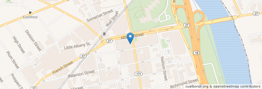 Mapa de ubicacion de Harvest Moon Brewery and Cafe en Verenigde Staten, New Jersey, Middlesex County, New Brunswick.
