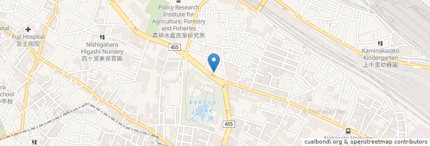Mapa de ubicacion de 西ヶ原ローズ動物病院 en Japan, 東京都, 北区.