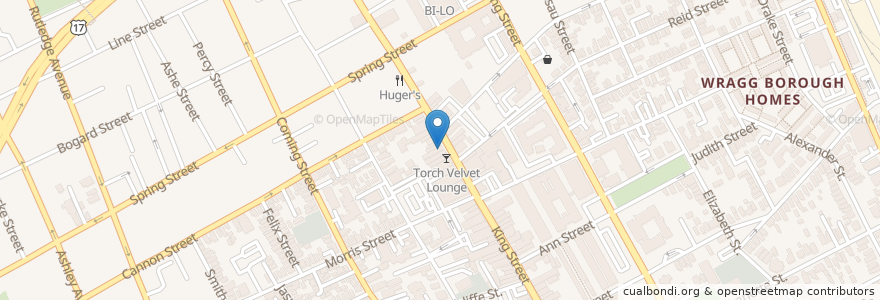 Mapa de ubicacion de King Street Public House en Amerika Birleşik Devletleri, Güney Karolina, Charleston County, Charleston.