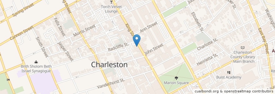 Mapa de ubicacion de Closed for Business en 美利坚合众国/美利堅合眾國, 南卡罗来纳州 / 南卡羅萊納州, Charleston County, Charleston.