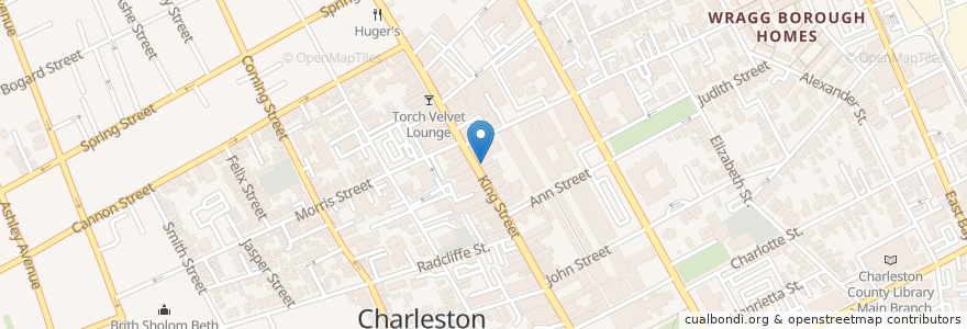 Mapa de ubicacion de Charleston Beer Works en Vereinigte Staaten Von Amerika, Süd-Carolina, Charleston County, Charleston.
