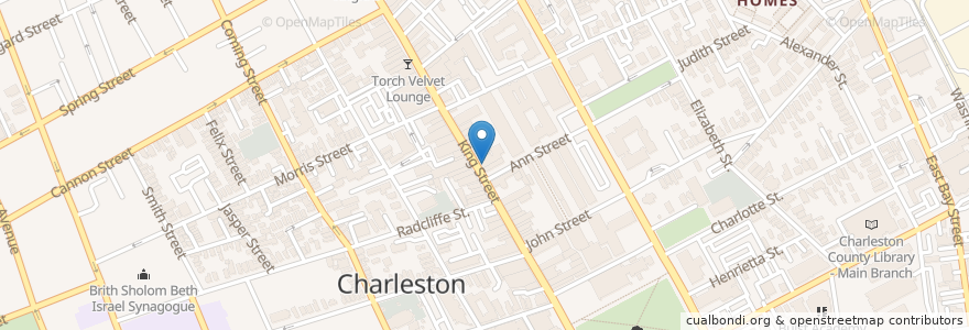 Mapa de ubicacion de Republic Garden & Lounge en États-Unis D'Amérique, Caroline Du Sud, Charleston County, Charleston.
