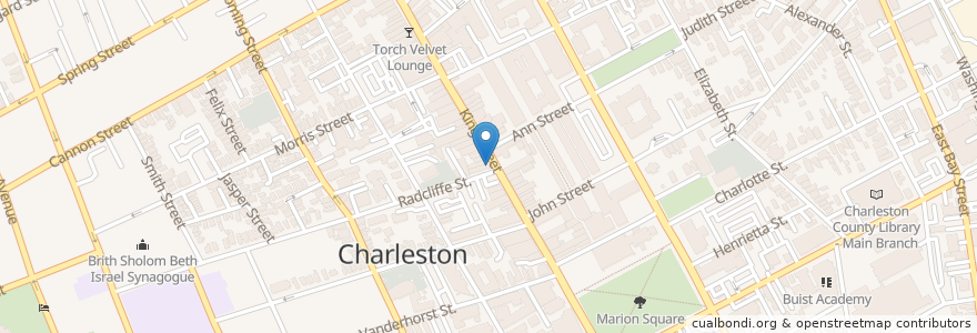 Mapa de ubicacion de O-Ku en Amerika Birleşik Devletleri, Güney Karolina, Charleston County, Charleston.
