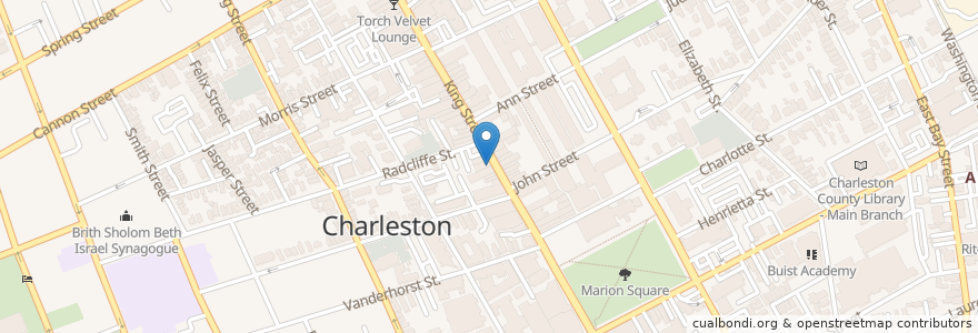 Mapa de ubicacion de Monza en Amerika Birleşik Devletleri, Güney Karolina, Charleston County, Charleston.