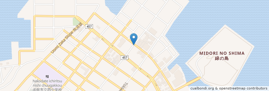 Mapa de ubicacion de ロマンティコ・ロマンティカ en Japonya, 北海道, 渡島総合振興局, 函館市.