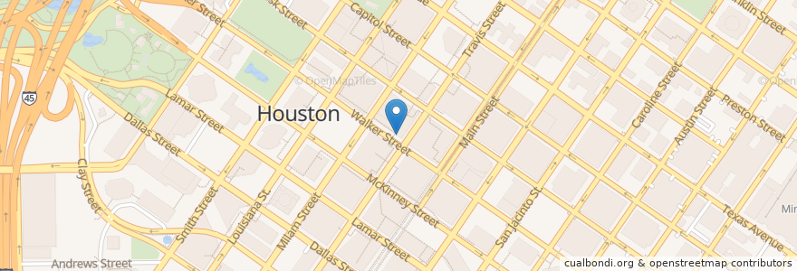Mapa de ubicacion de Schlotzsky's en États-Unis D'Amérique, Texas, Houston, Harris County.