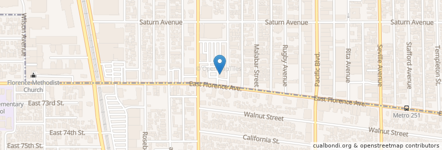Mapa de ubicacion de Tacos El Gavilan en Stati Uniti D'America, California, Los Angeles County, Huntington Park.