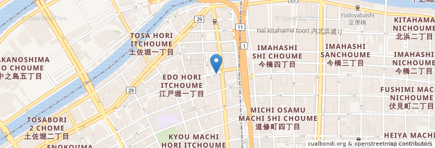 Mapa de ubicacion de EVERY COFFEE en 일본, 오사카부, 오사카, 기타구, 西区.
