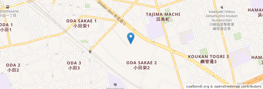 Mapa de ubicacion de ケンタッキーフライドチキン en 일본, 가나가와현, 川崎市, 川崎区.