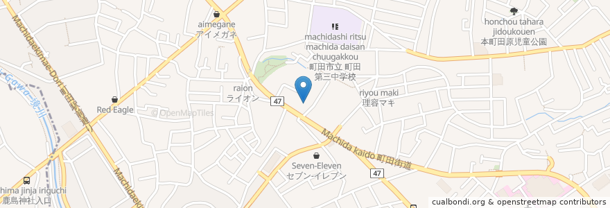 Mapa de ubicacion de ドラッグセイムス en Japão, Tóquio, 町田市.