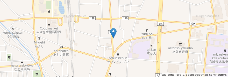 Mapa de ubicacion de 笹川医院 en Japão, 宮城県, 名取市.