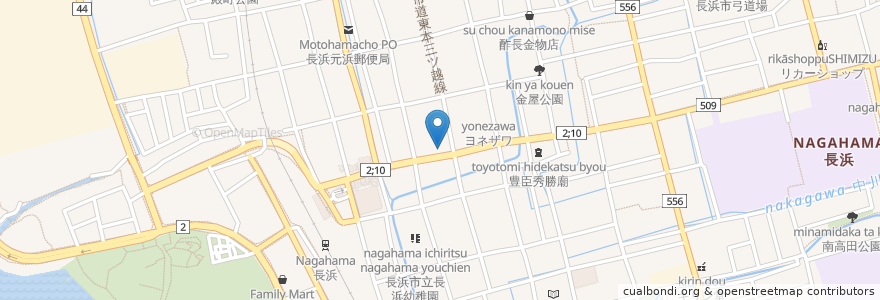 Mapa de ubicacion de Kitchen Omuhico en Japan, Shiga Prefecture, Nagahama.