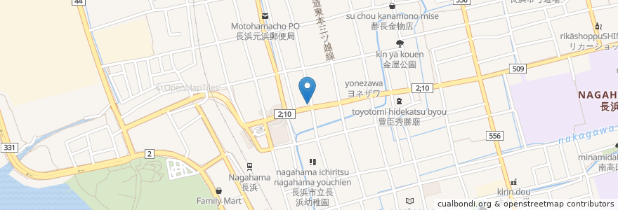 Mapa de ubicacion de 鳥喜多 en 日本, 滋賀県, 長浜市.