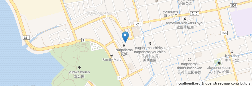Mapa de ubicacion de ジョイフル モンデクール長浜駅前店 en 日本, 滋賀県/滋賀縣, 長浜市.