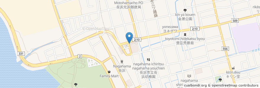 Mapa de ubicacion de Sunカリー部 en Japão, 滋賀県, 長浜市.