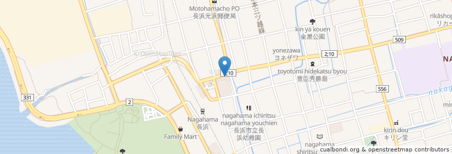 Mapa de ubicacion de たい風 en Япония, Сига, 長浜市.