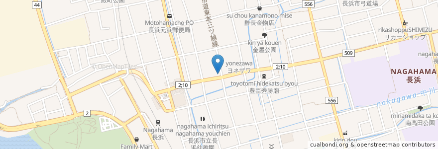 Mapa de ubicacion de 岡野歯科医院 en Japão, 滋賀県, 長浜市.