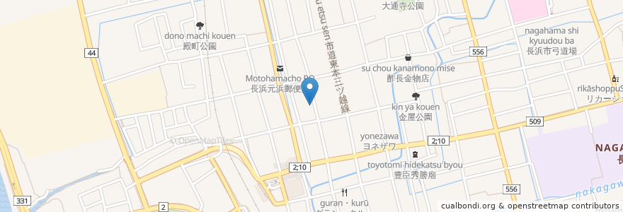 Mapa de ubicacion de 片山薬店 en اليابان, شيغا, 長浜市.