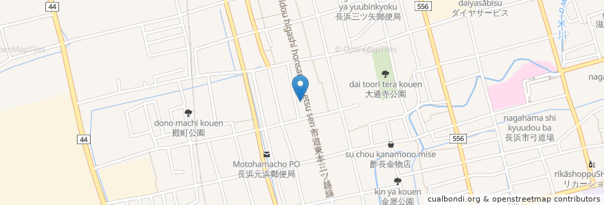 Mapa de ubicacion de 西川医院 en Giappone, Prefettura Di Shiga, 長浜市.