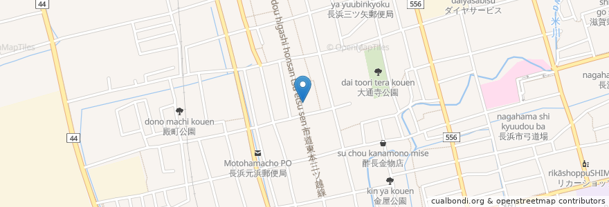 Mapa de ubicacion de ファーマライズ薬局 元浜町店 en Япония, Сига, 長浜市.