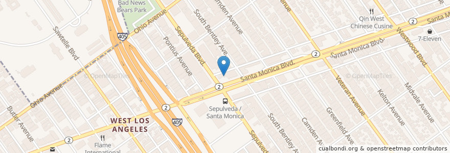 Mapa de ubicacion de The Corner Deli & Grill en United States, California, Los Angeles County, Los Angeles.