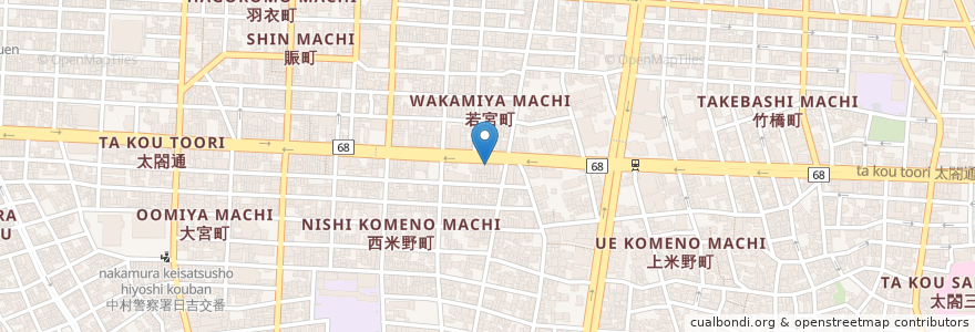 Mapa de ubicacion de 平和食堂 en Japan, 愛知県, Nagoya, 中村区.