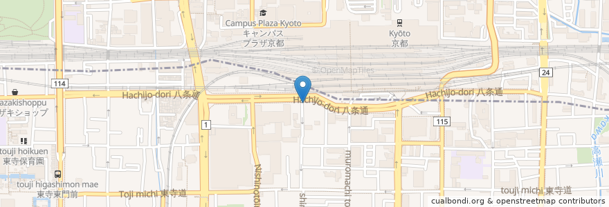 Mapa de ubicacion de コロラド en Japão, 京都府, Quioto, 下京区.