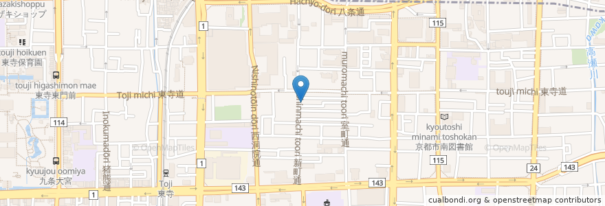 Mapa de ubicacion de Non-non en Japonya, 京都府, 京都市.