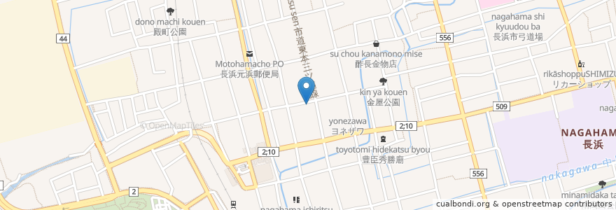 Mapa de ubicacion de 笑楽屋ごち en Japão, 滋賀県, 長浜市.