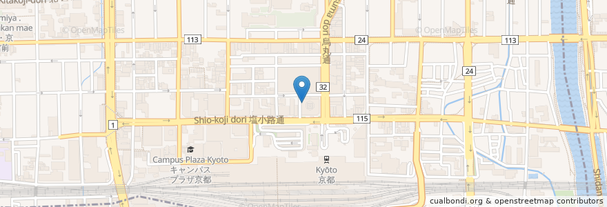 Mapa de ubicacion de Kyoto Tower-sando food hall en اليابان, 京都府, 京都市, 下京区.