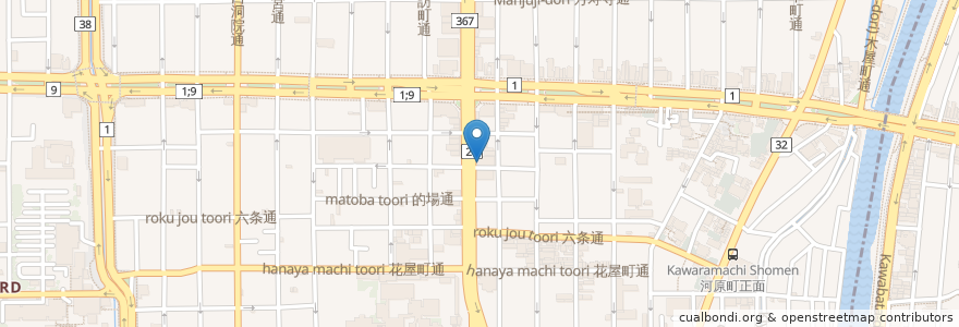 Mapa de ubicacion de ピザーラ en ژاپن, 京都府, 京都市, 下京区.