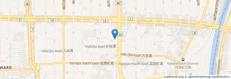Mapa de ubicacion de 地どり屋 en Japan, Präfektur Kyōto, 京都市, 下京区.