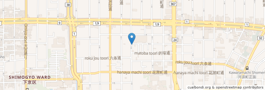 Mapa de ubicacion de Cafe world 新町 en Japón, Prefectura De Kioto, Kioto, 下京区.
