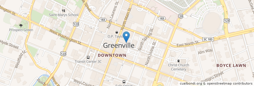 Mapa de ubicacion de Addy's Dutch Cafe & Restaurant en Verenigde Staten, South Carolina, Greenville County, Greenville.