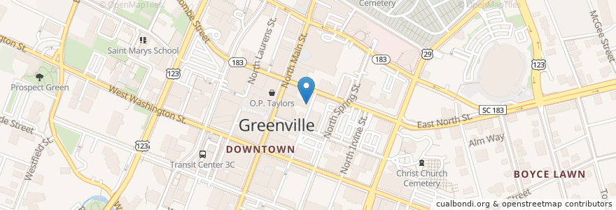 Mapa de ubicacion de Jack n' Diane's Dueling Pianos en États-Unis D'Amérique, Caroline Du Sud, Greenville County, Greenville.