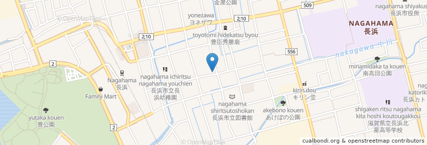Mapa de ubicacion de 喫茶サロン なかふじ en 日本, 滋賀県, 長浜市.