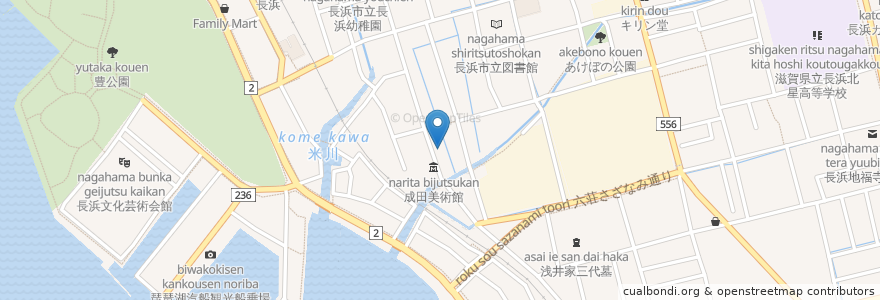 Mapa de ubicacion de アールカフェ en Giappone, Prefettura Di Shiga, 長浜市.