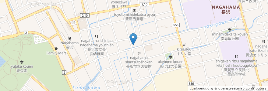 Mapa de ubicacion de ふじ石亭 en Giappone, Prefettura Di Shiga, 長浜市.