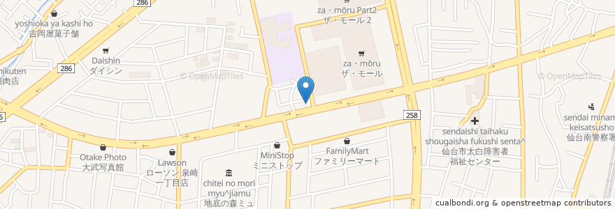 Mapa de ubicacion de 集合郎 en 日本, 宫城县, 仙台市, 太白区.