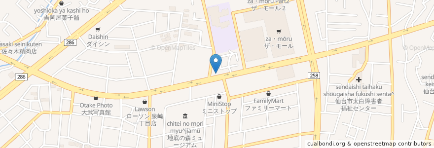 Mapa de ubicacion de みなと食堂 en Japão, 宮城県, 仙台市, 太白区.