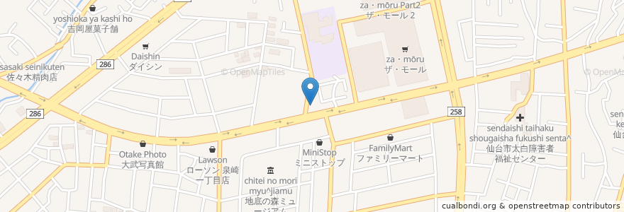 Mapa de ubicacion de じゅうじゅう en Japón, Prefectura De Miyagi, 仙台市, 太白区.